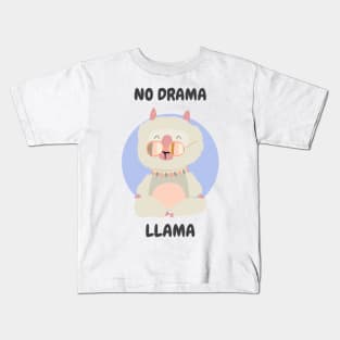 No drama llama, cute funny llama graphic slogan, llama lover illustration Kids T-Shirt